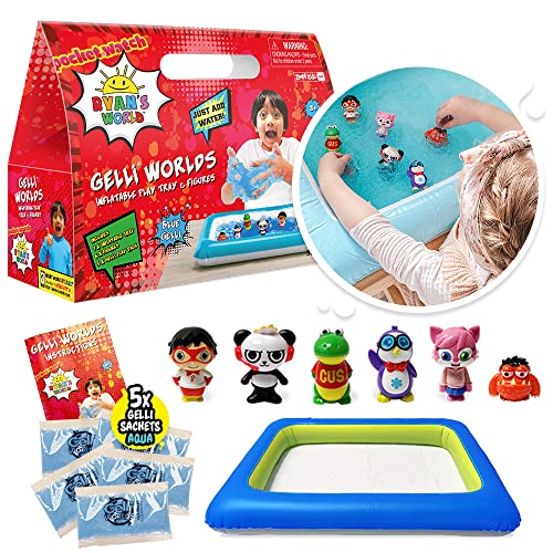 Ryans World Gelli Worlds from Zimpli Kids 5 Use Pack 6 x Ryans World Figures Inflatable Tray Childrens Imaginative Playset for Boys and Girls Birthday Sensory Kit Pretend Play Toy