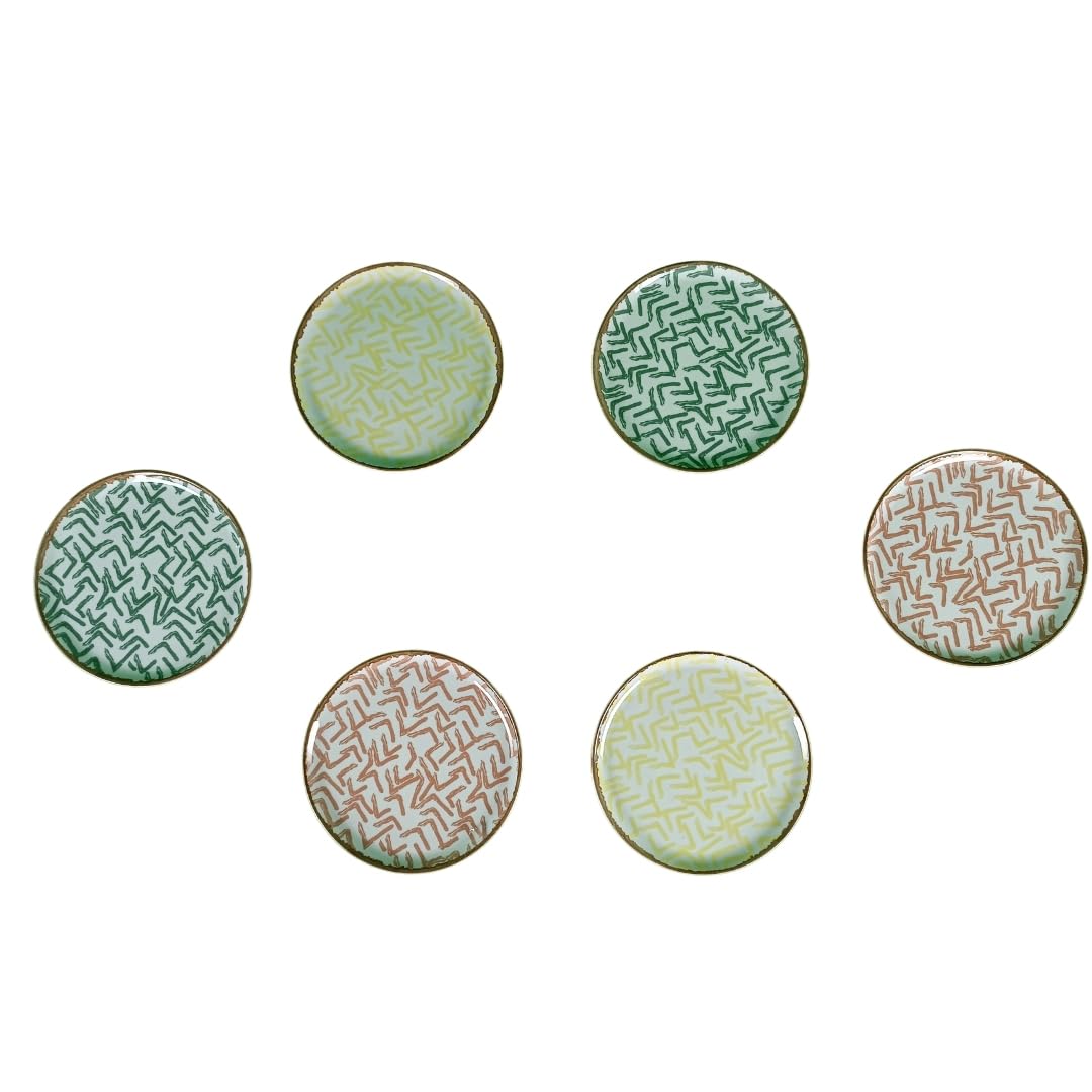 Porland Juego de platos de Porcelana para Postre – Juego Rodezya para 6 Personas – Juego completo y moderno
