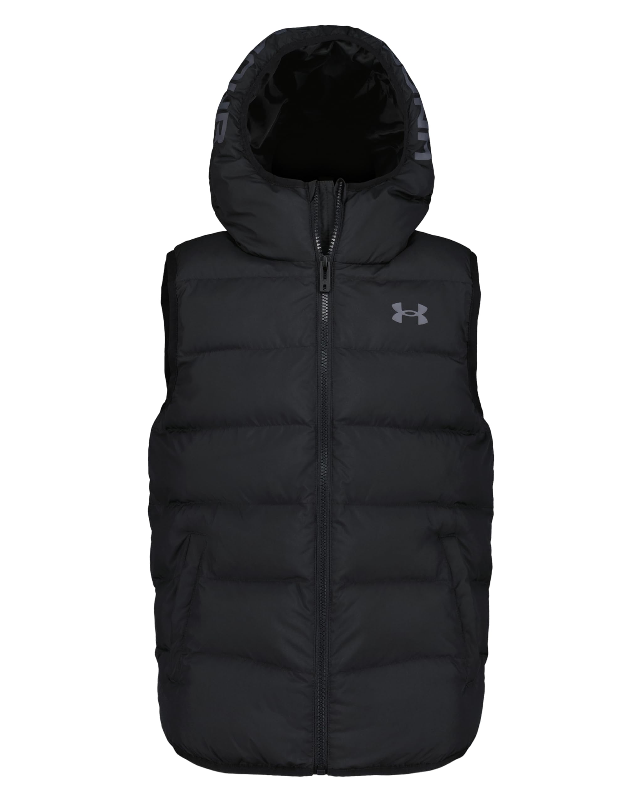 Under Armour Jungen Pronto Colourblock Puffer Weste mit UA Storm – wasserabweisender, gefütterter Bodywarmer mit Kapuze, durchgehender Reißverschluss