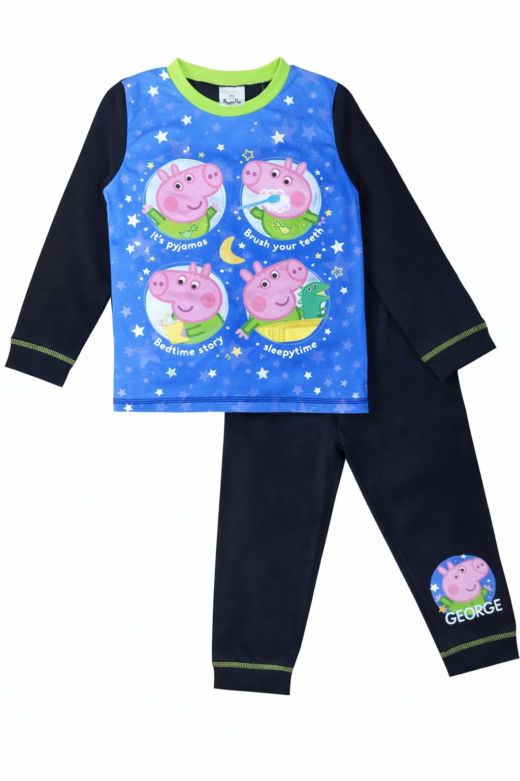 Peppa Pig, Boys George Pig Pyjamas, Blue, Bedtime Age 18-24 Months