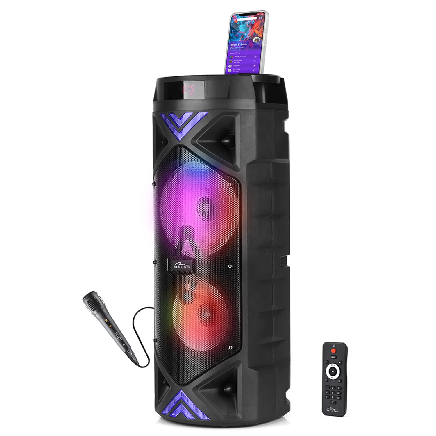 media-tech Enceinte Portable, karaoké, Bluetooth 5.0, 1400W, MT3182