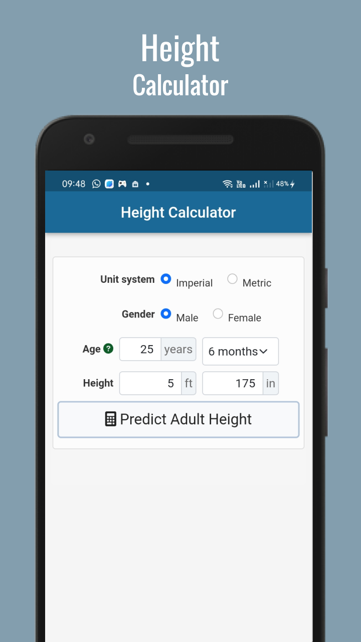 Height Calculator App on Amazon Appstore
