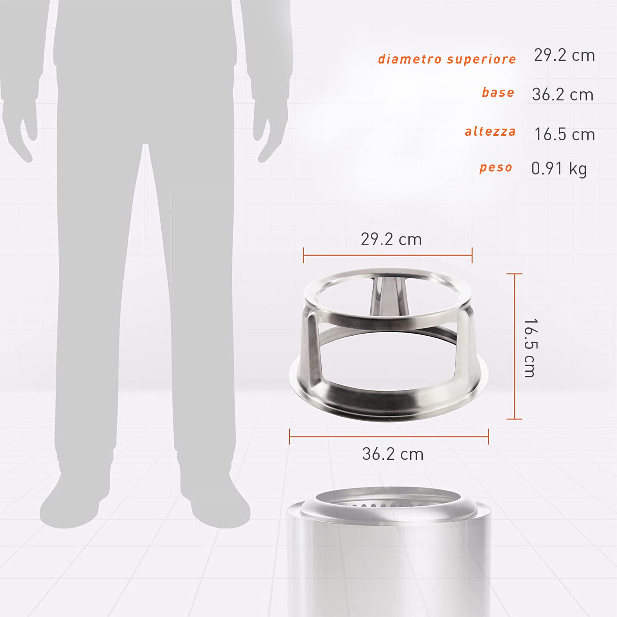Solo Stove Crogiolo per Braciere Ranger | Crogiolo in Acciaio Inossidabile per un'elevazione di 16,5 cm, Accessorio per Ranger, Peso: 900 g, Diametro (Superficie di Cottura): 29 cm, Altezza: 16,5 cm