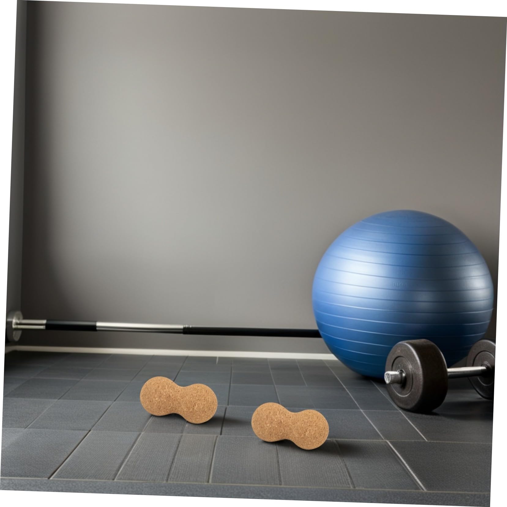 2piezas Bolas de Masaje de Espalda de Corcho Balones de Masaje de Cacahuete para Relajar la Espalda Cuello Masajeador Compacto para Yoga y Fitness