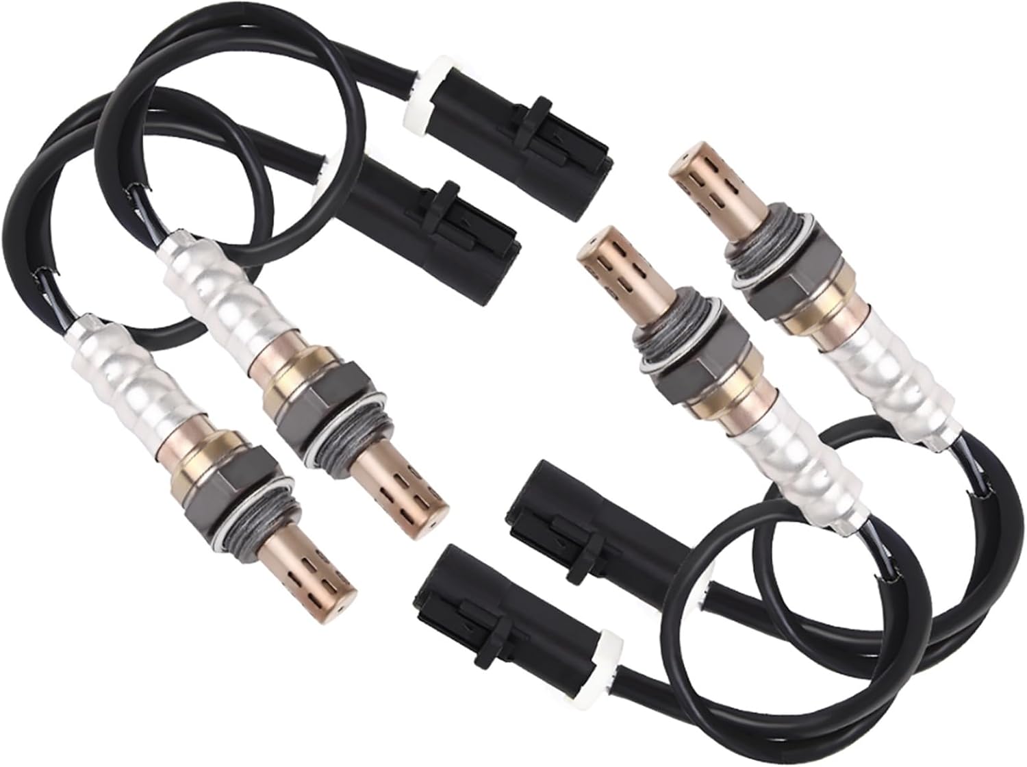 O2 Oxygen Sensor Upstream and Downstream Replacement for Ford F150 F250 F350 E150 E250 E350 Super Duty Ranger Escape Explorer Sport Trac, for Mazda Tribute Lincoln Mercury Replace 15717 15716 4Pcs
