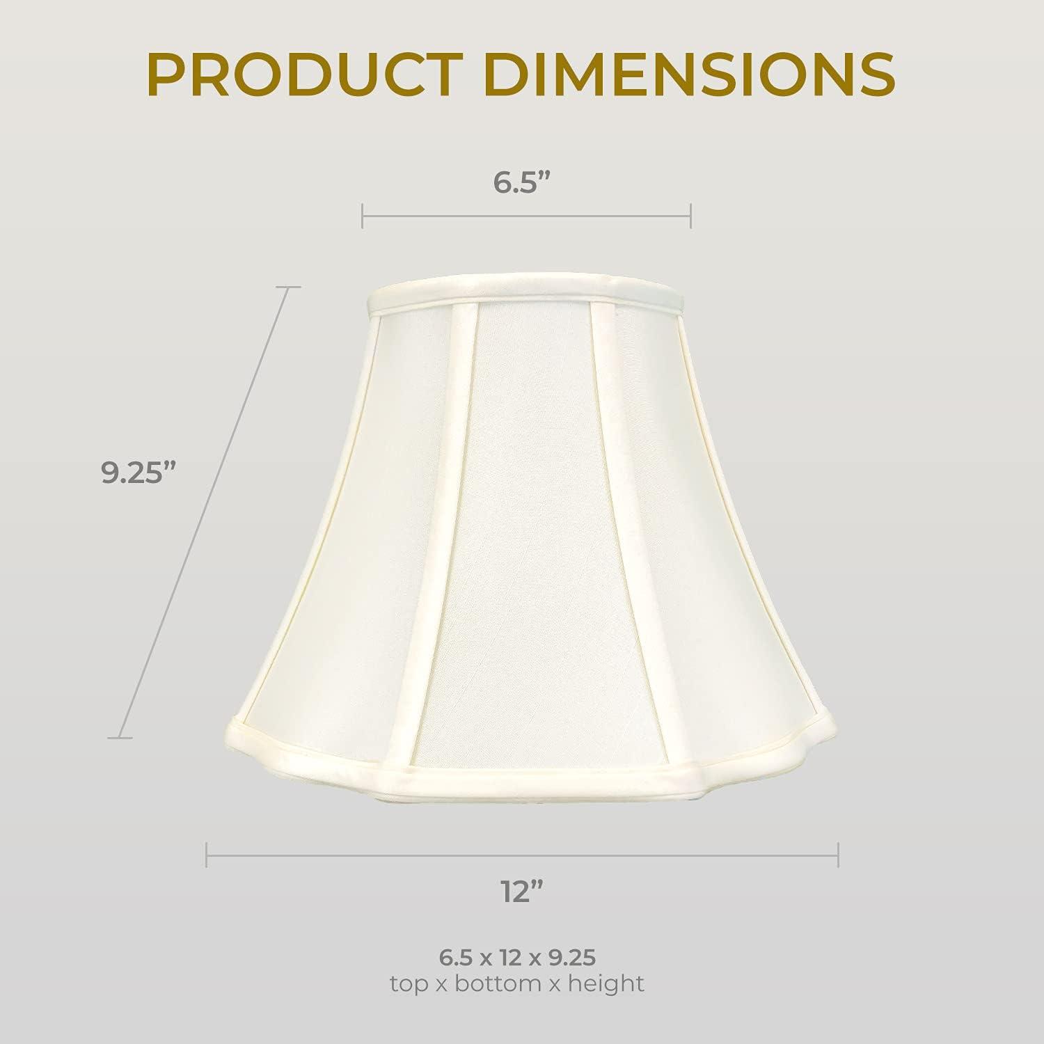 Royal Designs, Inc BS-701-12EG Lampshades, 6.5 x 12 x 9.25, Eggshell