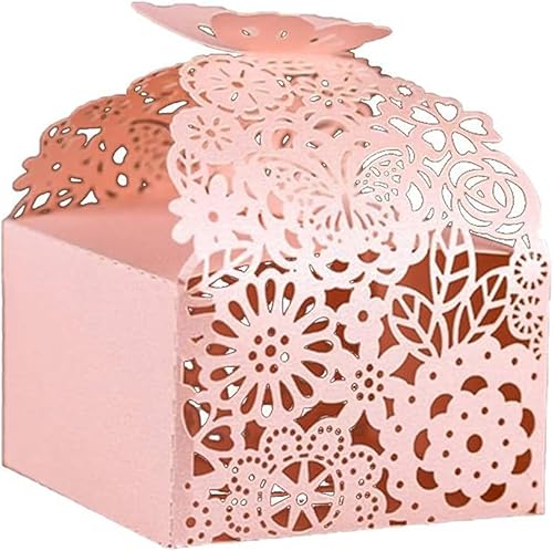 Cajas de dulces con corte láser diseño floral 50 unidades para aniversarios fiestas bodas cajas para regalo