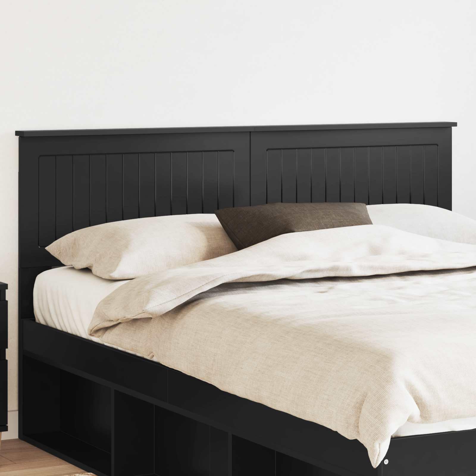 vidaXL Cabecero Roble Negro Madera de ingeniería