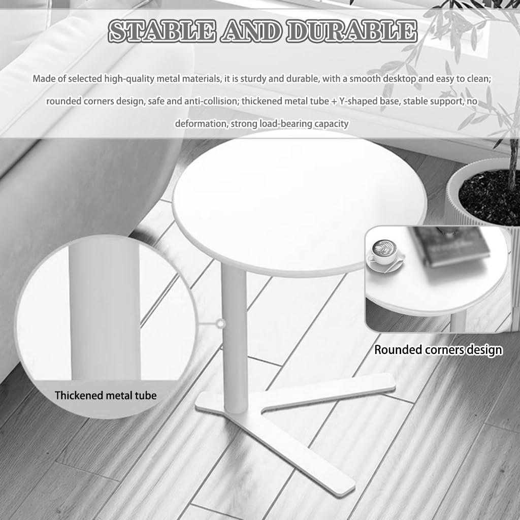 Mesa Lateral Cama Mesa Auxiliar En Forma De Y De Estilo Nórdico, Mesa De Sofá De Metal Sencilla para El Hogar, Mesa De Centro para El Suelo De La Oficina, Fácil Instalación(Black B,48 * 69cm)