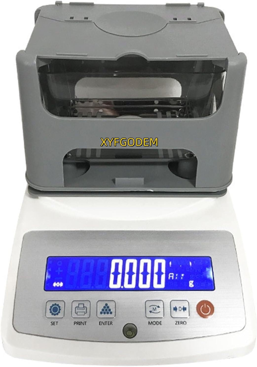 Densímetro Electrónico de Alta Precisión para Goma, Plástico, Metal – Medidor Densidad Sólida con Pantalla RS-232 y Compensación Temperatura, Ideal para Laboratorio Control Calidad