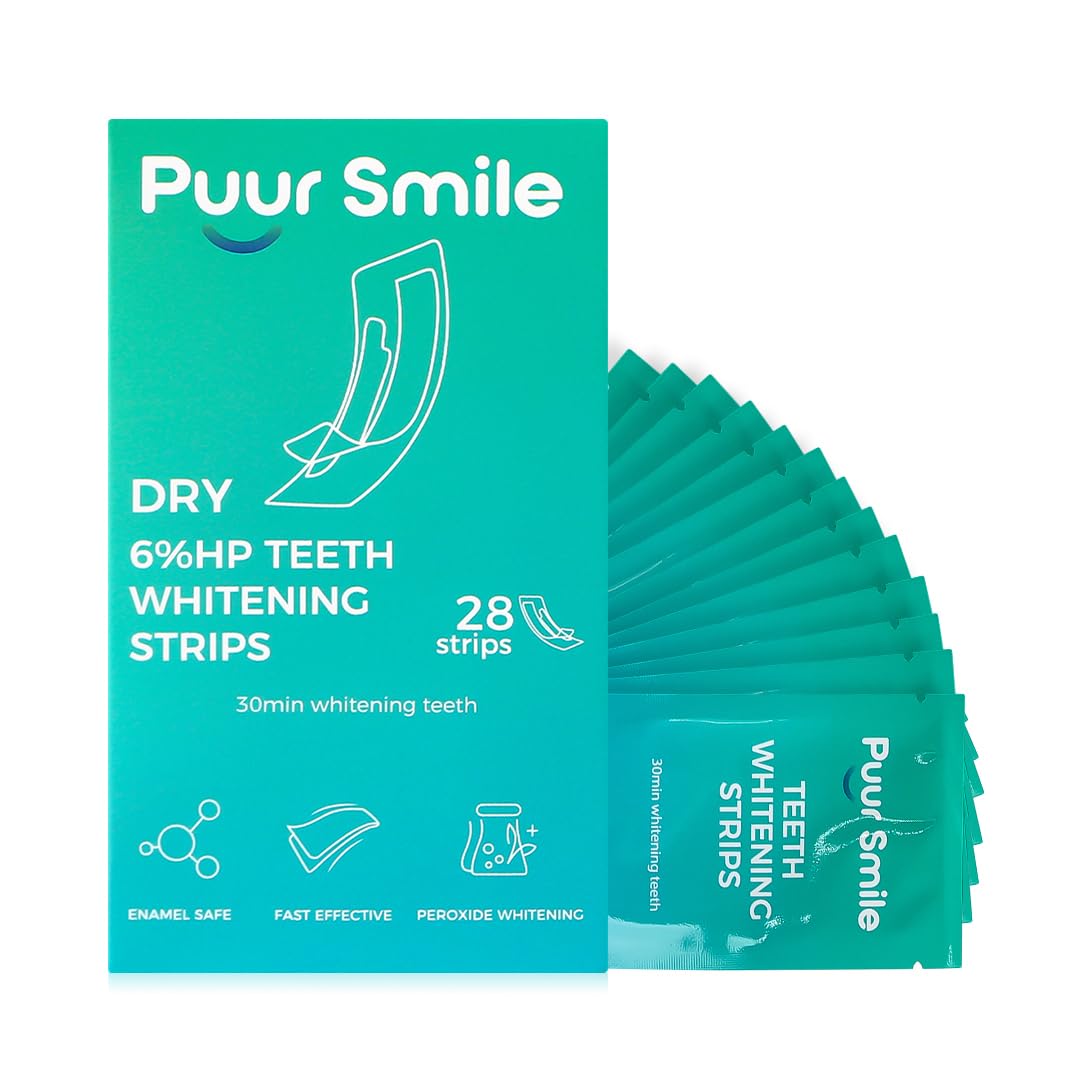 Proffesional Teeth Whitening Strips - 14 Treatments Kit Peroxide Free Enamel Safe White Strips Non-Slip Dry Strip Technology