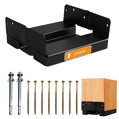 1 PCS 8x8 Post Base for Concrete Heavy Duty Black