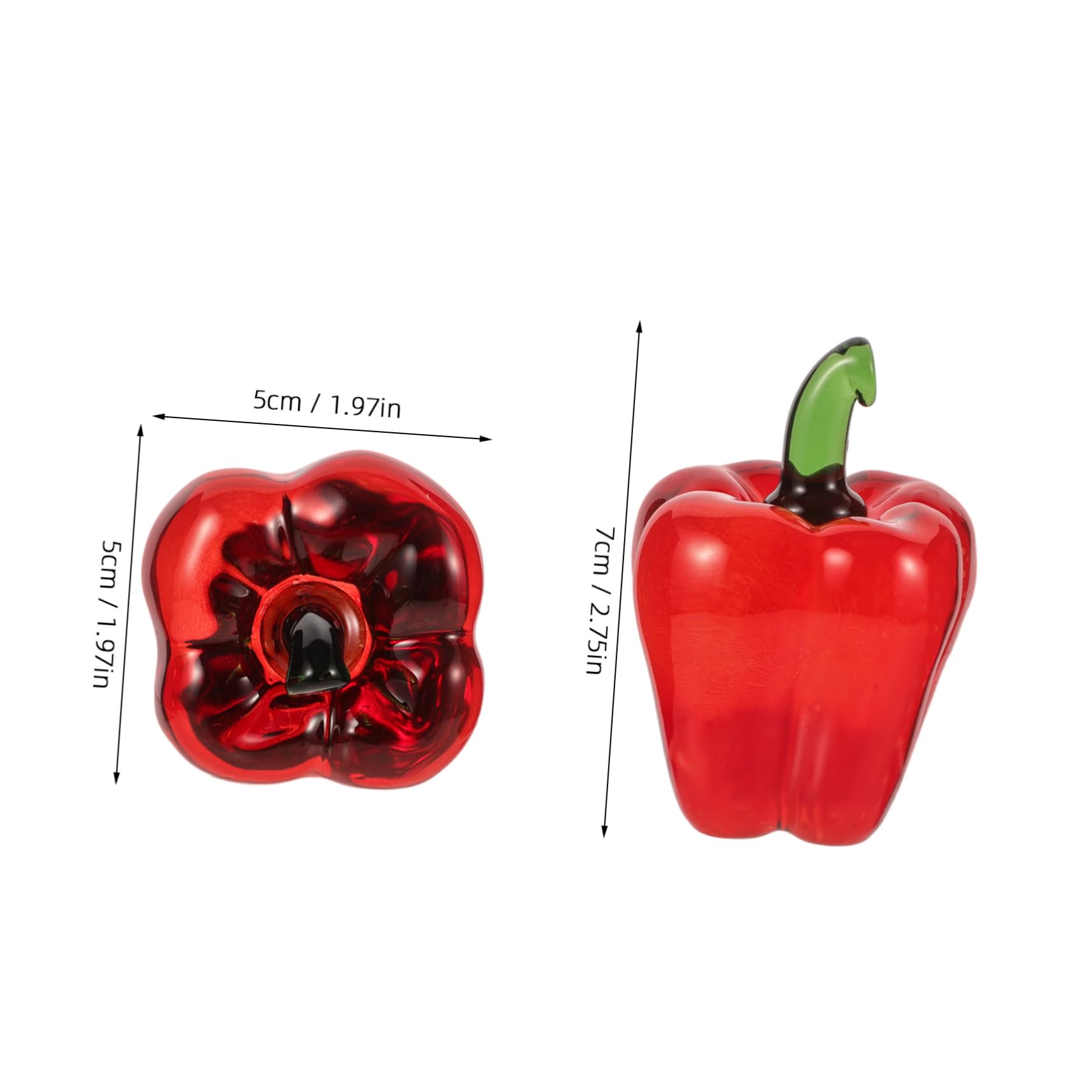 ABOOFAN 5 Pz Ornamenti di di cristallo peperoncino falso statua di peperoncino artificiale figurine di frutta da collezione figurina di peperone decorazione della scrivania rosso
