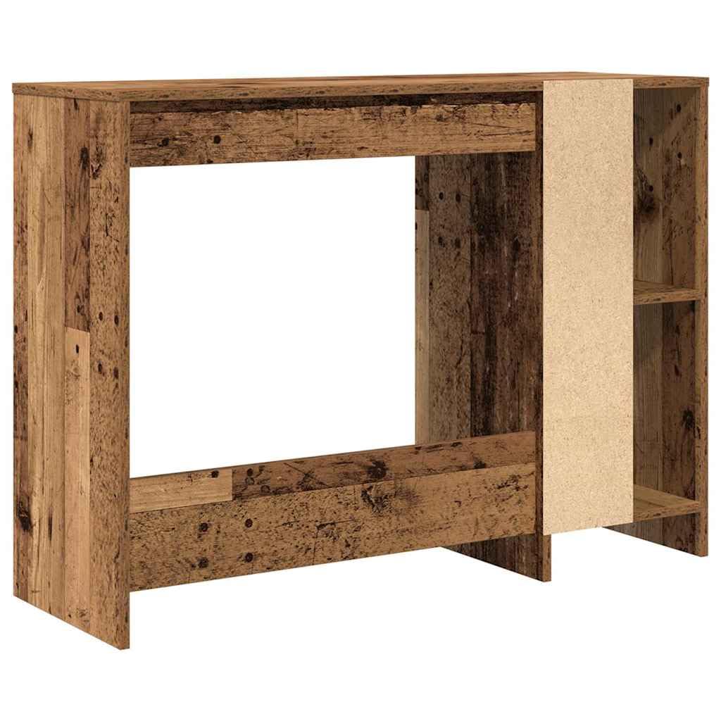 Tavolo per PC con scomparti, scrivania per computer, 102,5 x 35 x 75 cm, in legno anticato, con scomparti aperti per forniture da ufficio, superficie facile da pulire, ideale per piccoli