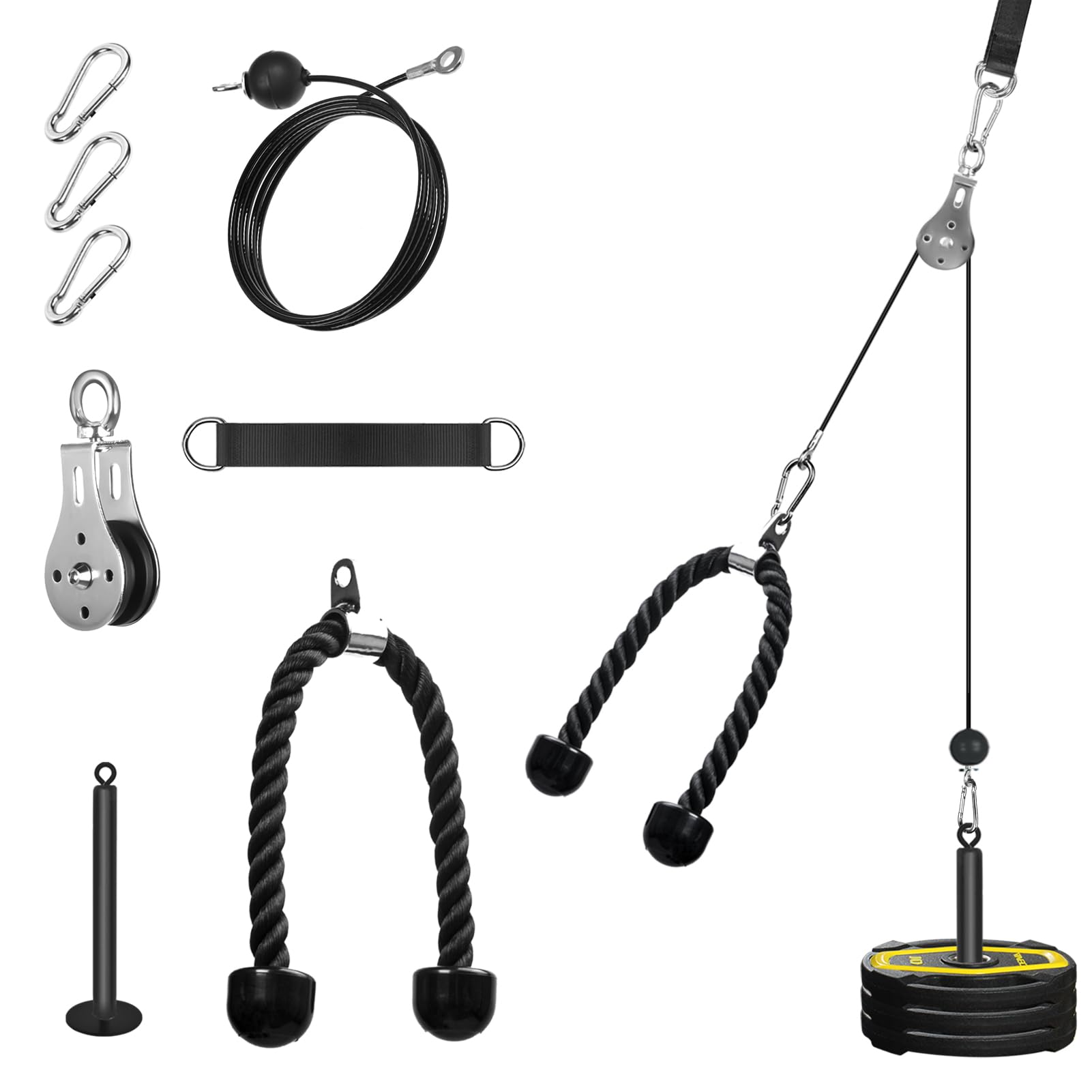 Kabelzug Fitness Latzug Gym Kabelsystem Latzug Fitnesssgeräte Kabelzug Pulley System Latzugmaschine Fitness Riemenscheibe Kabelmaschine für LAT Pull Down, Bizeps Curl