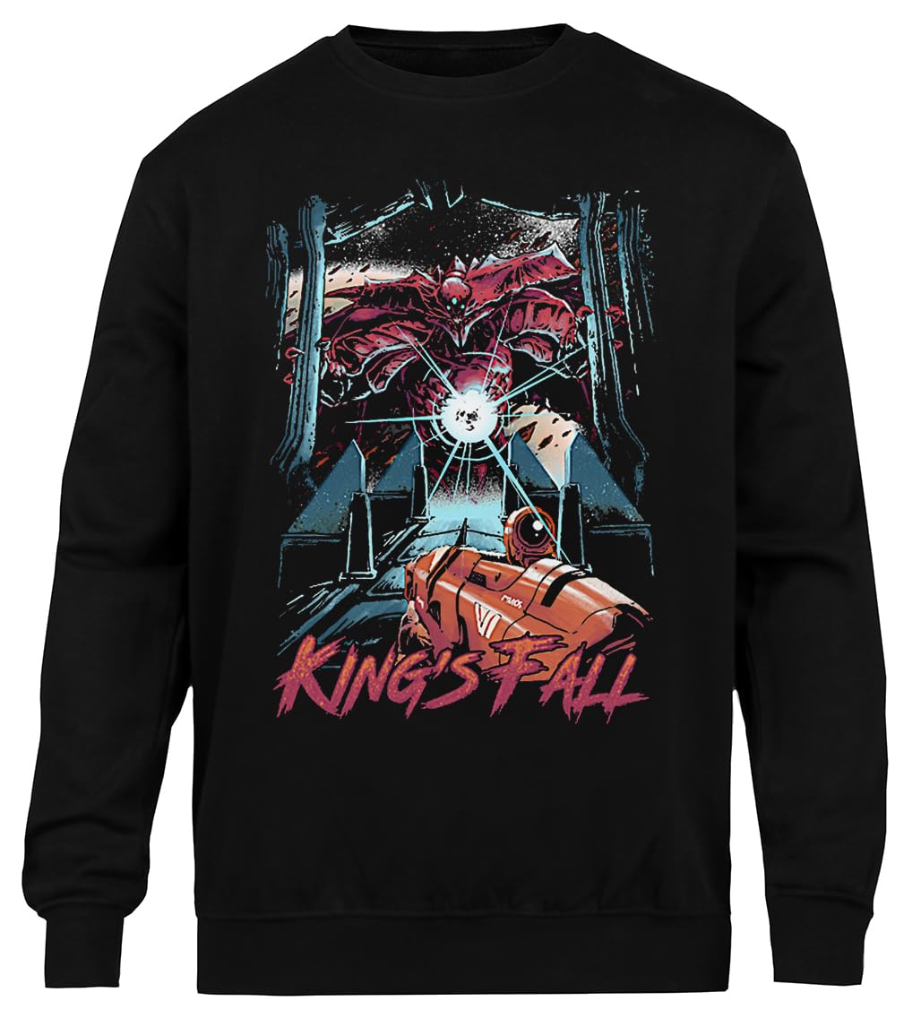 Kings Fall Czarna Bluza Unisex Z Ekologicznym Wycięciem Pod Szyją