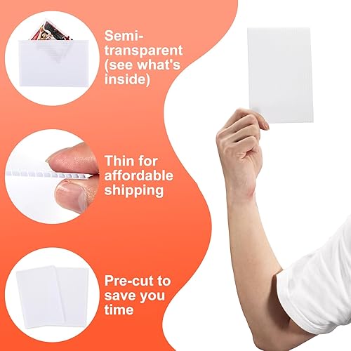 Miniatura 6 de Protector de envío de tarjetas coleccionables de 4 x 6 pulgadas, precortadas de plástico, fundas de cartón precortadas para embalaje de tarjetas