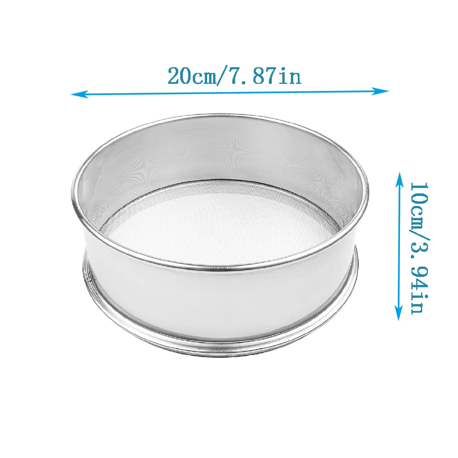 setacci di Prova economici, Dimensioni del Diametro 0,074-1,43 mm dell'argento setaccio della Maglia fine Prova Standard Laboratorio dell'Acciaio Inossidabile 20cm(Mesh Sizes 1.25mm)