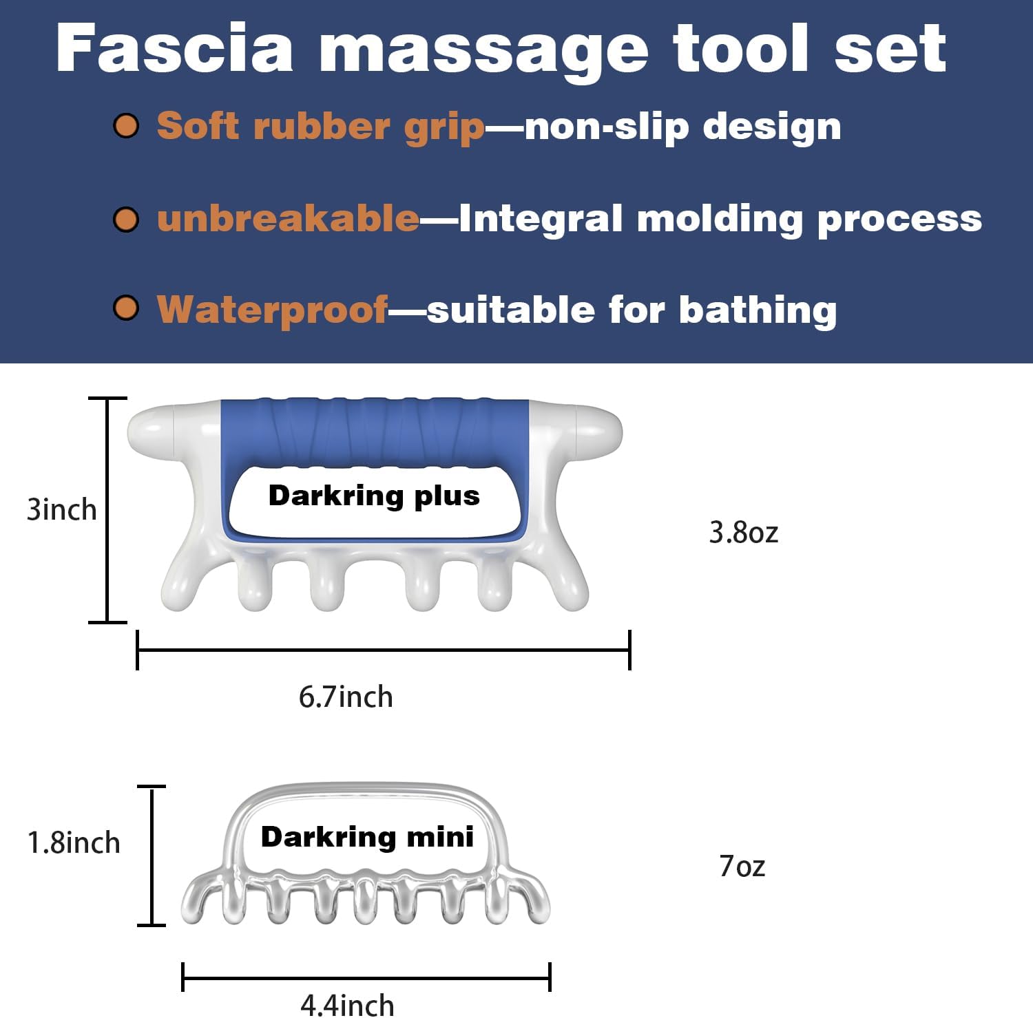 DARKRING Stainless Steel & Engineering Plastic Facial Massage Tool Set - Pressure Point Blaster for Tissue & Fascia, Trigger Point Massage Tool - Image 7