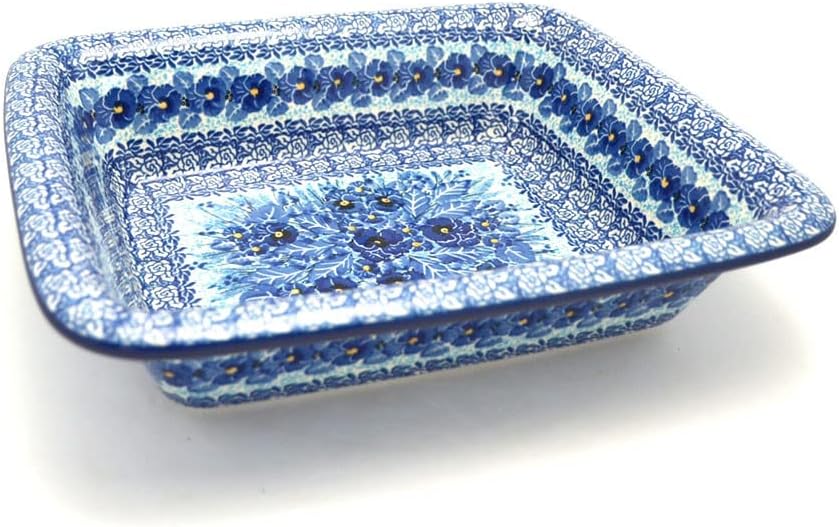 Polish Pottery Rectangular Baker with Rim (9 x 11) - Unikat Signature - U3639