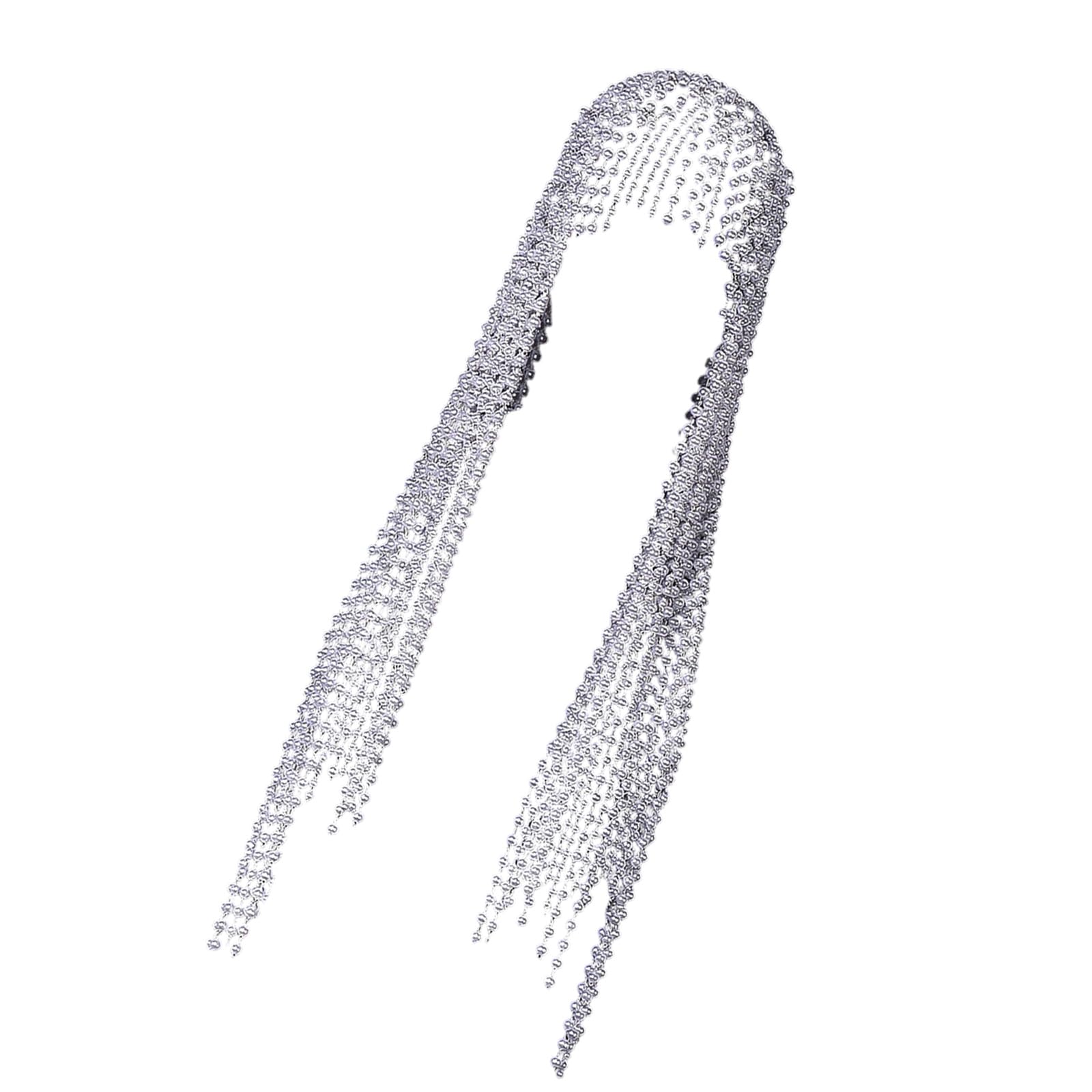 Accessorio per capelli impreziosito da cristalli Fascia per capelli vintage con frange per feste e occasioni speciali Gioielli per capelli con perle finte