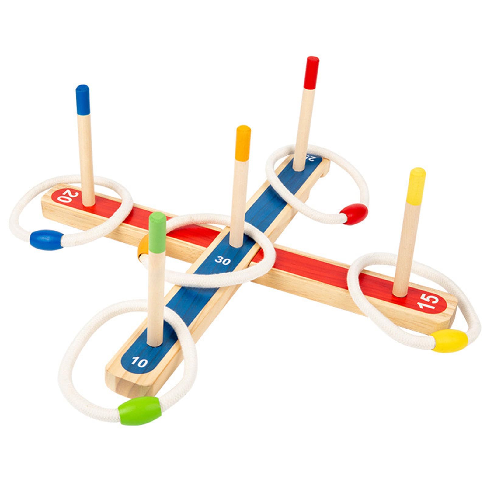 Set di Gioco di Lancio ad Anelli in Legno, Gioco di Lancio con Anelli per Interni ed Esterni con Segnapunti