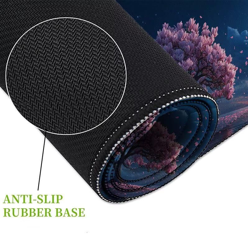 Tapis de souris XXL gaming magnolia 900x400x3mm hydrofuge et antidérapant pour bureau PC Lac D1-683 - 5