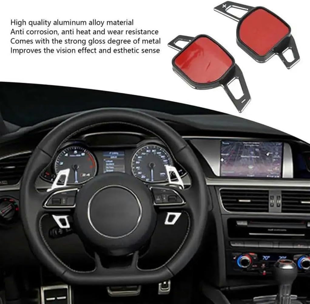 DOUKI Car Steering Wheel Shift Paddles Extension Shifter Sticker, for Audi A3 S3 8V A4 S4 A5 S5 B8.5 A6 S6 A7 S7 C7 Q5 Q7 2013-2016 Car Decoration Accessories