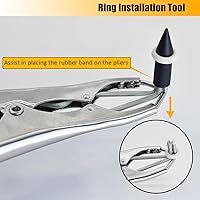 Vista 5 de Kit de bandeo para cabras, alicates de bandeo de acero inoxidable con 150 anillos de 2 tamaños, herramienta de instalación de anillos, herramienta