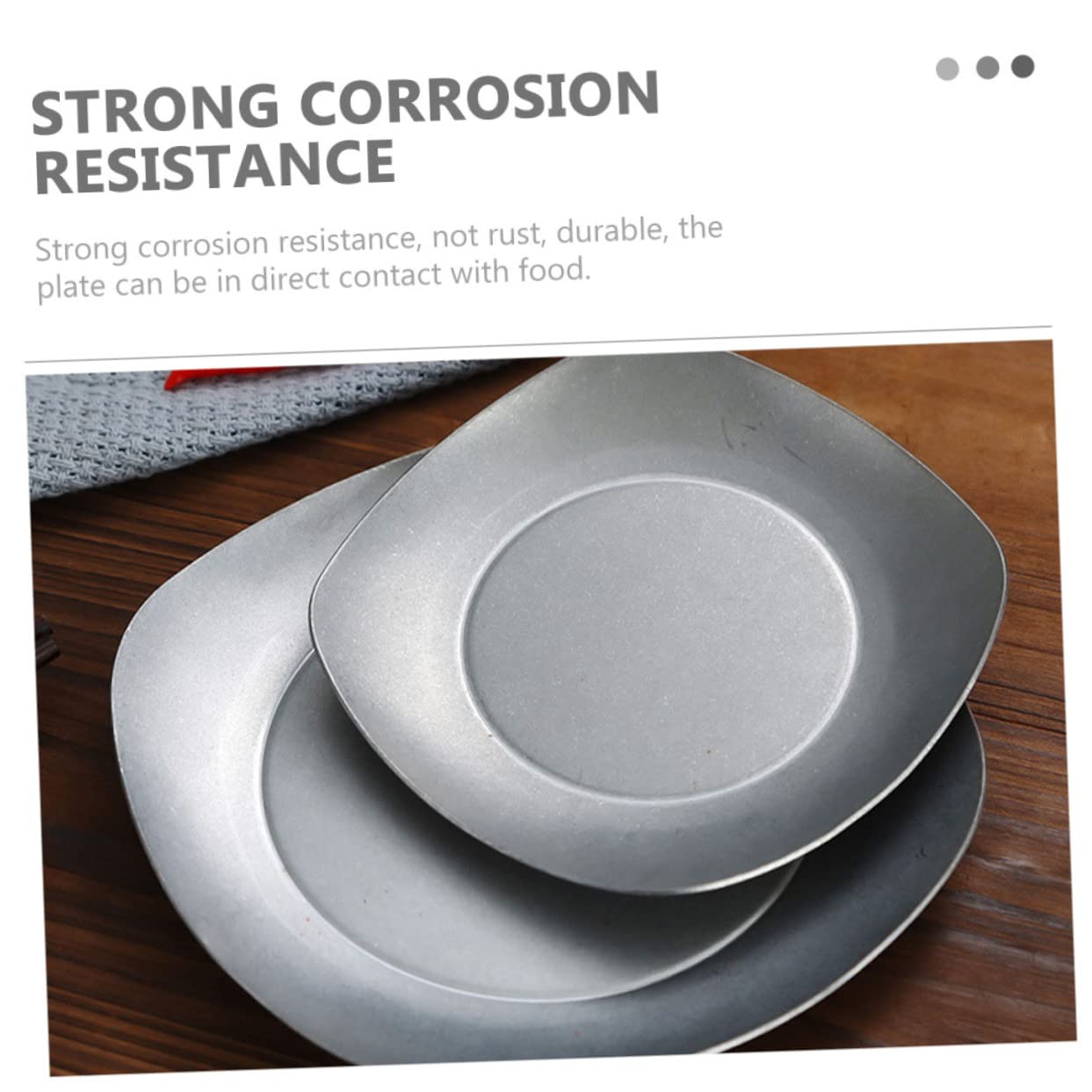 FUNOMOCYA Square Snack Plate Small Snack Dish Soy Dish Snack Containers Dip Dipping Dish Soy Sauce Plates Dessert Serving Plate Portion Cups Kitchen Gadget Stainless Steel re-usable