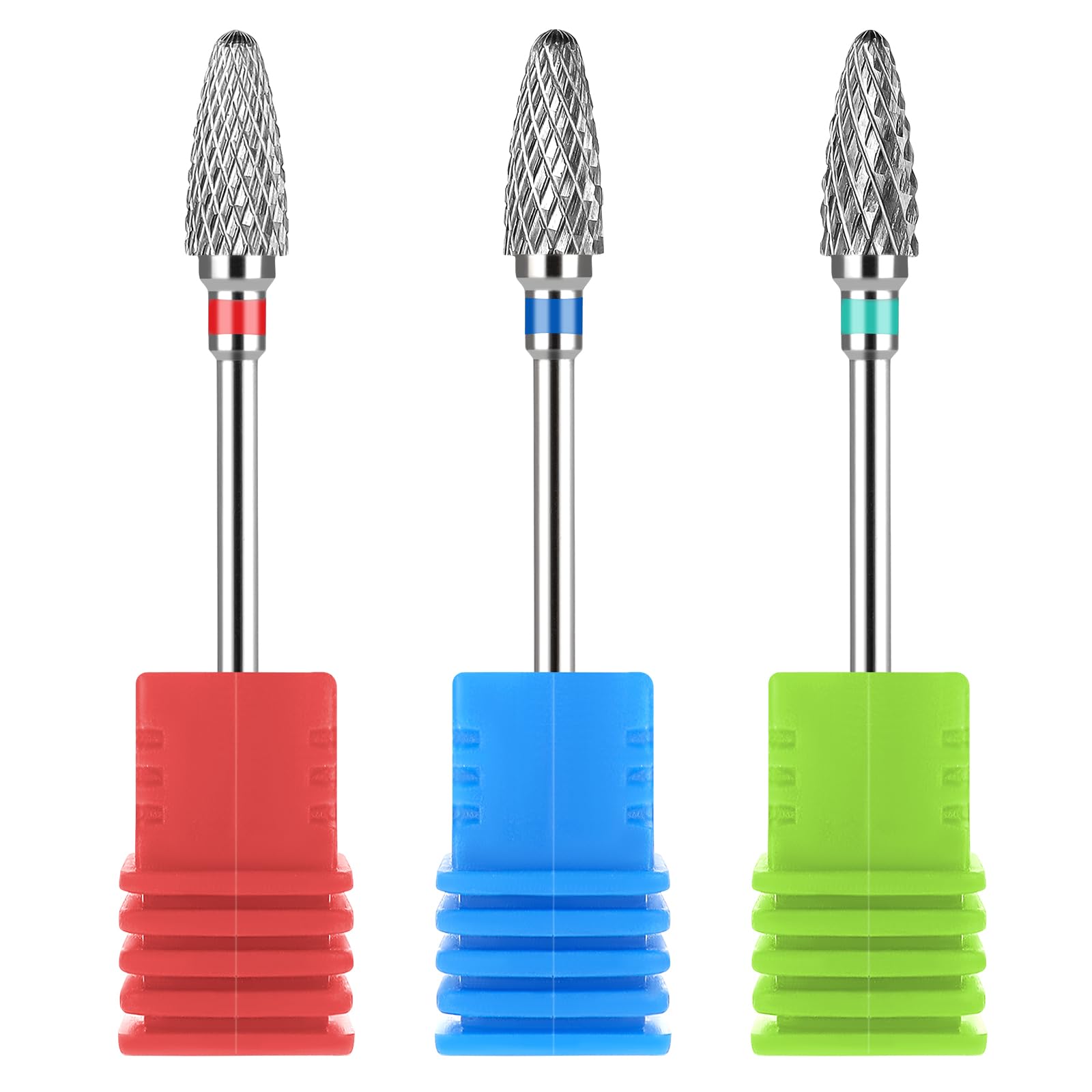 Dimeho3 Pack Nail Drill Bits Set Professional Cuticle Remover Tungsten Electric Nail File Bit Nail Art Shapen Remove Tool Replacement Accessories for Manicure Pedicure Home Salon
