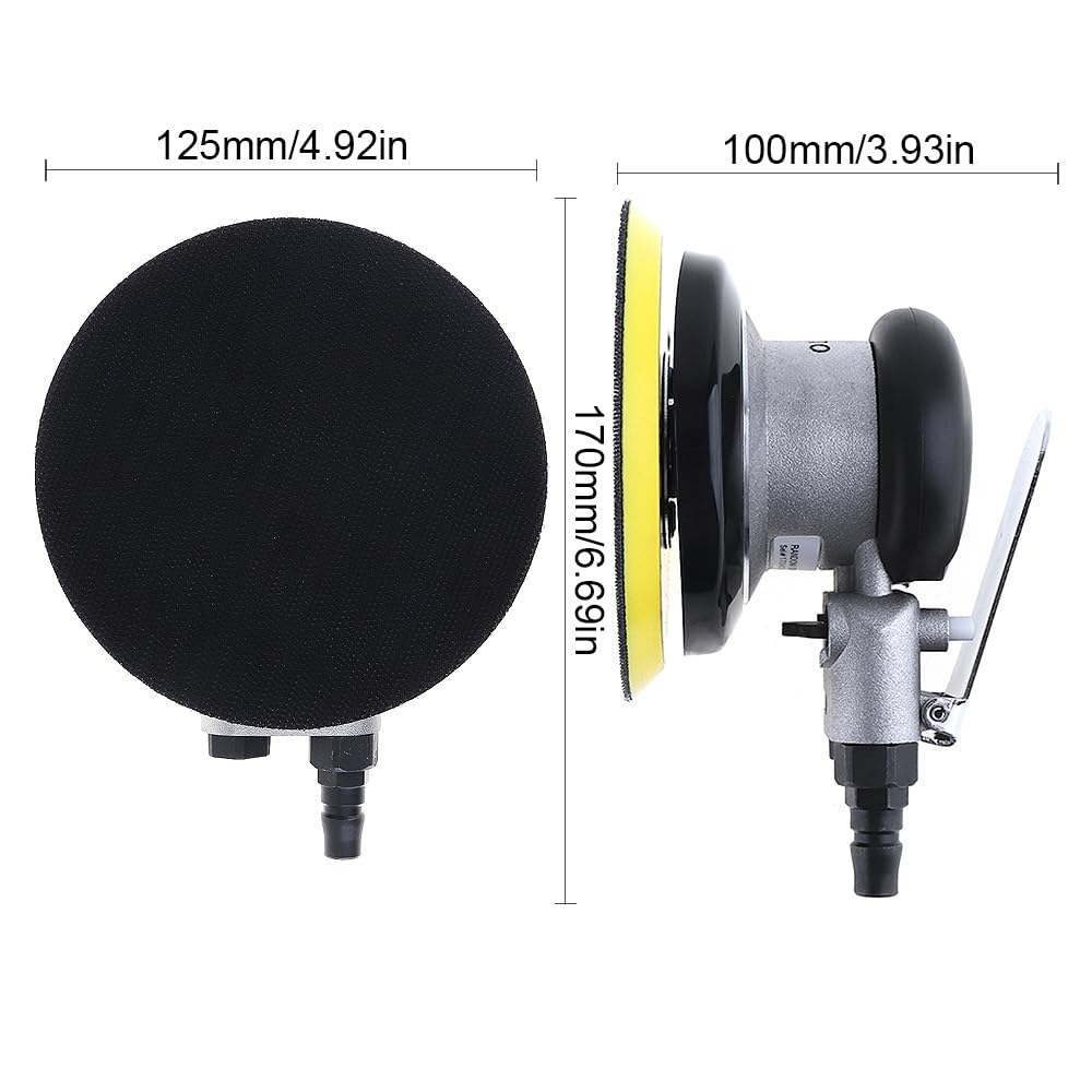 ChgImposs Air Random Orbital Sander, 5" Dual Action Pneumatic Sandpaper Random Orbital Air Sander Polished Grinding Machine Tools - Image 2