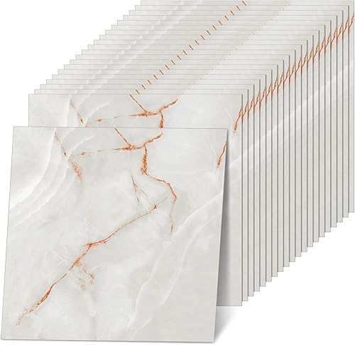 Miniatura 8 de Spiareal 48 azulejos de suelo de 12 x 12 pulgadas para despegar y pegar en azulejos de vinilo autoadhesivos impermeables para baño, cocina,