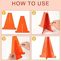 Vista 3 de Affrolling 8 centros de mesa de autos de carreras para mesas, conos pequeños de tráfico naranjas de 7 pulgadas, suministros de fiesta de cumpleaños