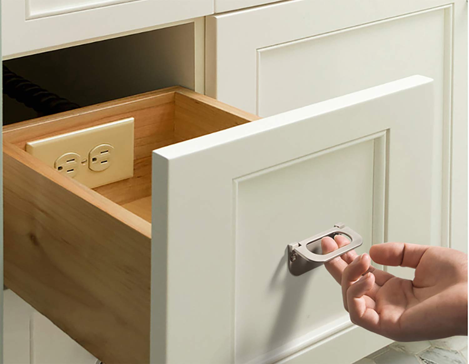 4PCS Flush Ring Pull Zinc Alloy Cabinet Drawer Pull Handle| Stainless Steel Pull Handle Invisible Door Knob 35mm|for Cupboard Drawer Cabinet Wardrobe Accessories-with Screws (Bronze) 5