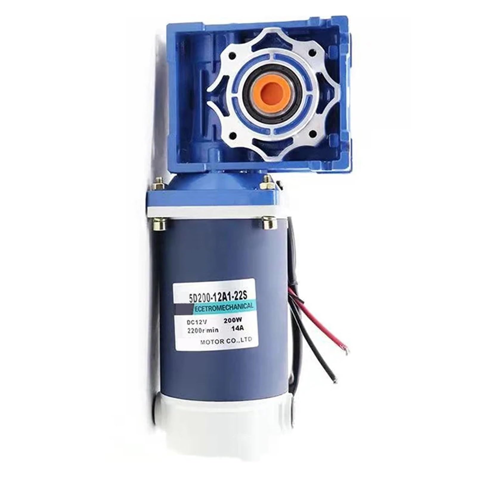 Motorreductor helicoidal de CC de 12 V, 24 V y 200 W con eje de salida doble y par alto de velocidad ajustable(210RPM,12V)