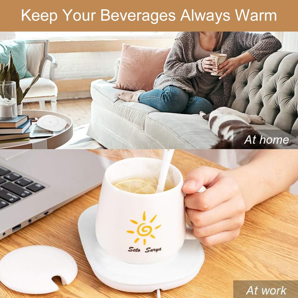 Scaldatazze USB, Scalda Tazza da Scrivania, Scalda Tazze da Caffè, per il Caffè, Adatto alla Maggior Parte Delle Tazze, Bianco