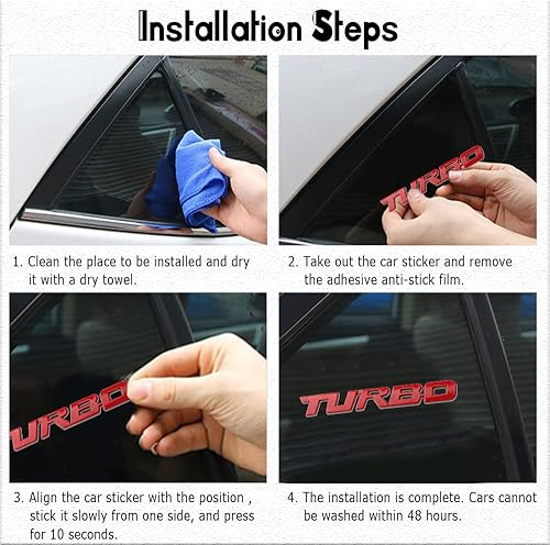 Miniatura 10 de Emblema turbo para automóvil calcomanía con emblema de letra 3D metal 3D turbo de alta calidad para guardabarros lateral del automóvil calcomanía de