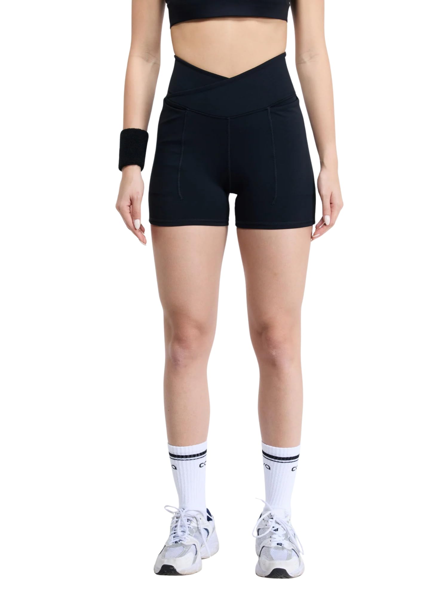 cava Hourglass Workout Shorts – High Waist Sculpting Gym Shorts with V-Waist, Booty Lift Seam, Anti-Camel Toe Gusset & Side Pockets-picture-19