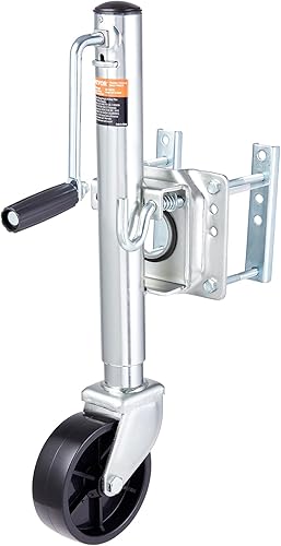 Miniatura 9 de VEVOR Gato de remolque de 1000 libras con rueda, gato giratorio de remolque de barco resistente, elevación de 10 pulgadas, gato de lengüeta de
