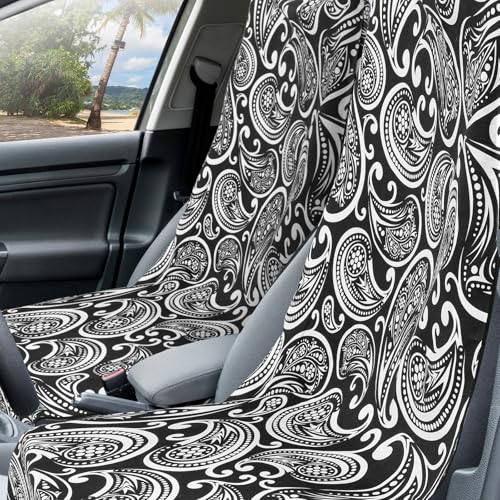 Image of Hahafelt 2 Pack Car Seat Towel Cover with Storage Bag, Paisley | 63 x 32 in Car Towel Seat Cover Non Slip Waterproof, Gym Workout Swimming Running, Machine Washable Sweat Absorbent Protector
