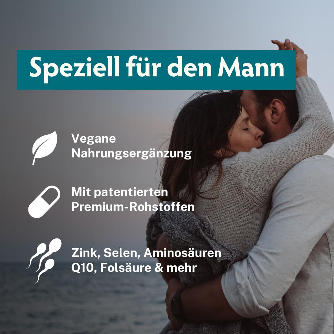 MascuPRO Fertil | 18 Inhaltsstoffe | 3 Monatspackung | Zink, Selen, Q10, Aminosäuren & Lycopin | vegan