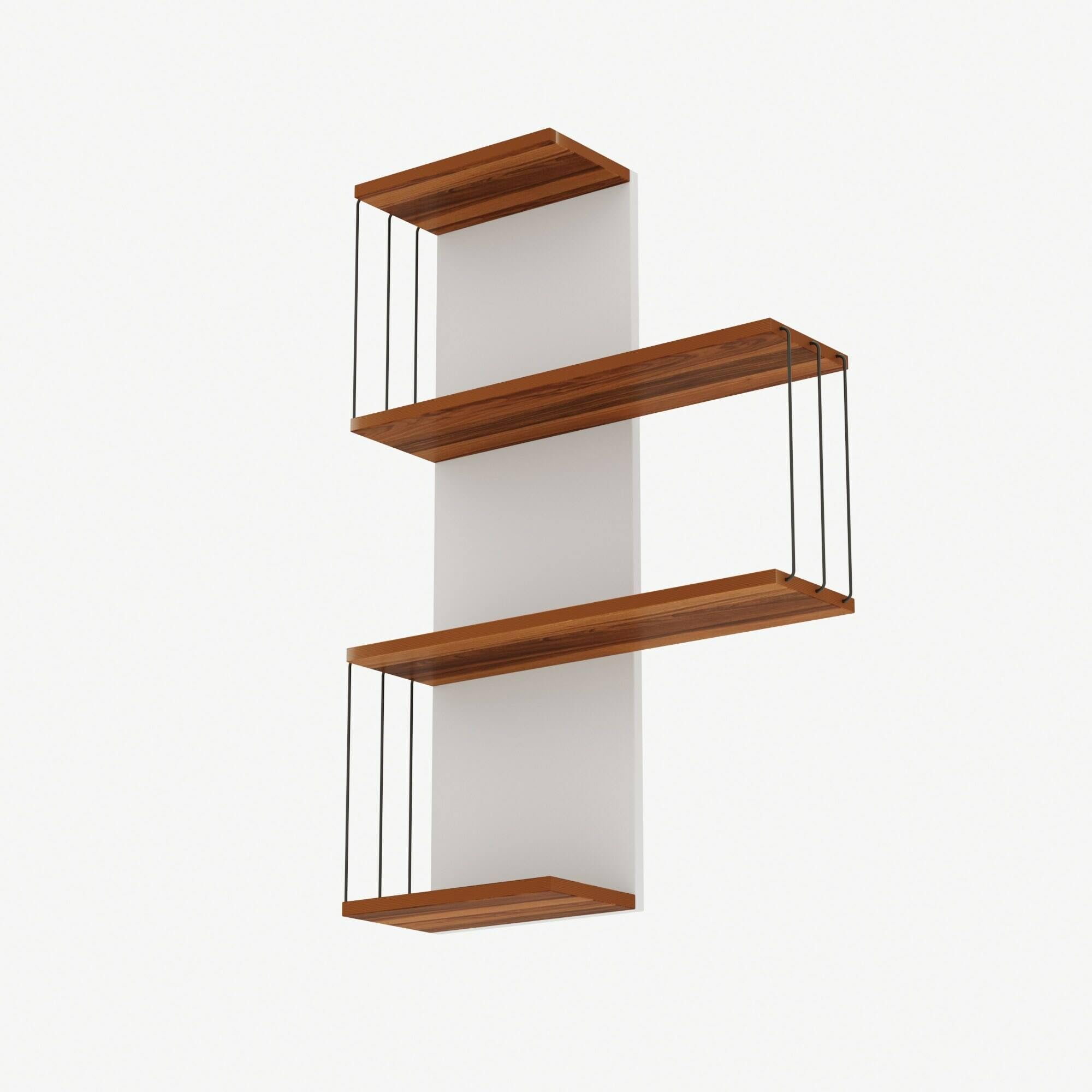 Dmora - Mensola Hadar, Scaffale, Ripiano a muro, Scaffalatura multiuso, 64x19h96 cm, Quercia e Bianco