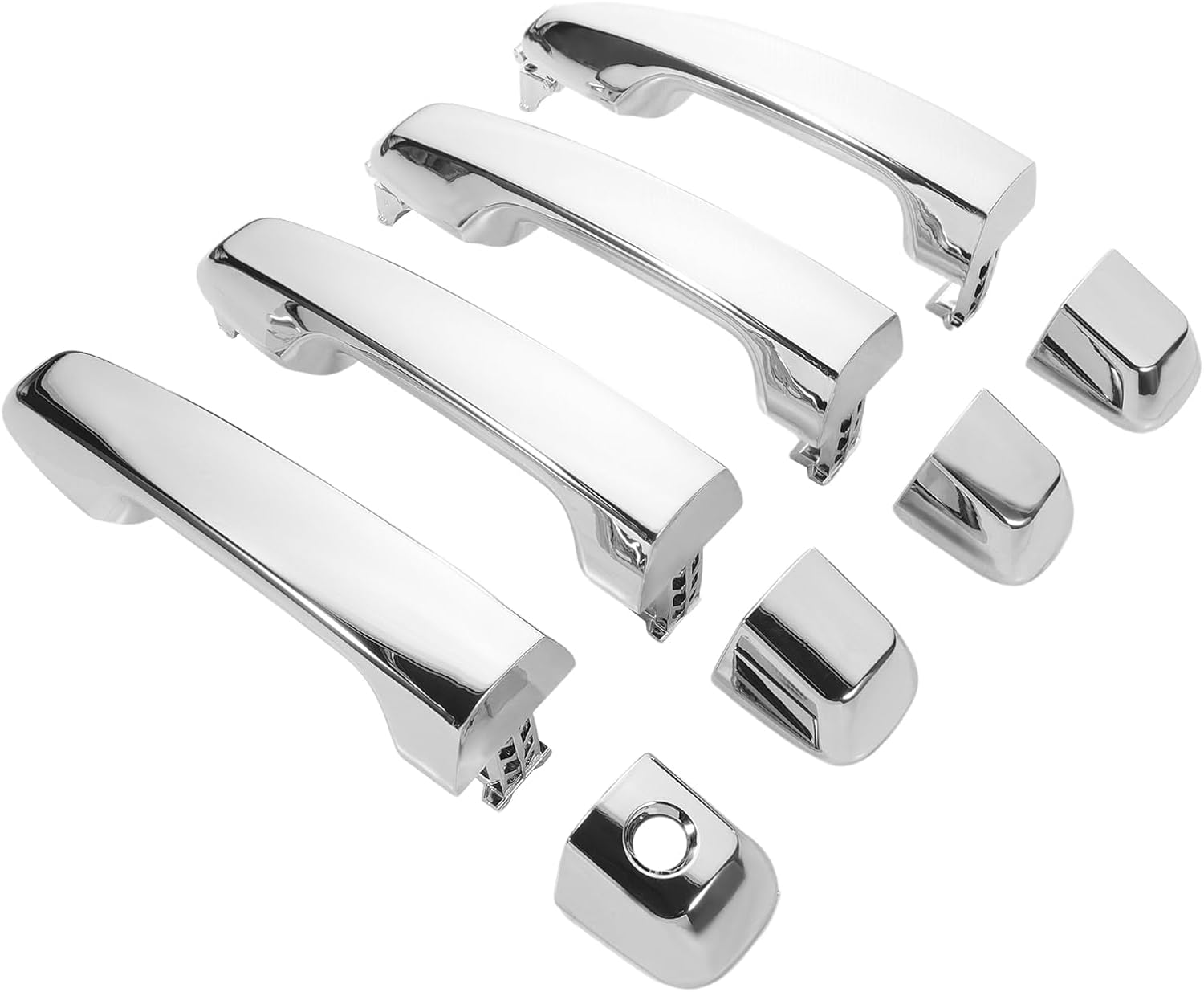 Chrome Exterior Door Handles fits 4Runner 2010-2021 GX460 2010-2021 Land Cruiser 2009-2020 Front & Rear Left Driver & Right Passenger Door Handle Replace 69210-60100, 69250-35020