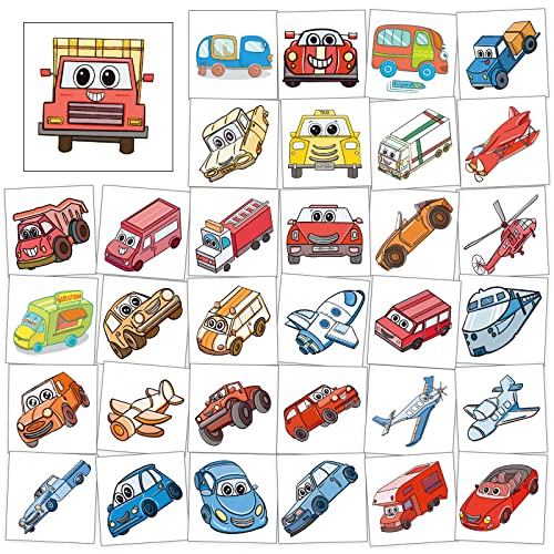 Metker Vehicles(140 Pcs) Kids Waterproof Temporary Tattoos,Children's Temporary Tattootoys,Suitable For Birthday Parties,Group Activities,Tattoos Stickers For Kid Goody Bag Stuffers Party Bag Fillers #TOP1