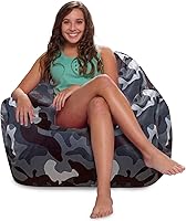 Vista 794 de Posh Creations Puf estructurado cómodo para jugar, leer y ver la televisión, Malibu Lounge, tela de lona para colorear, criaturas