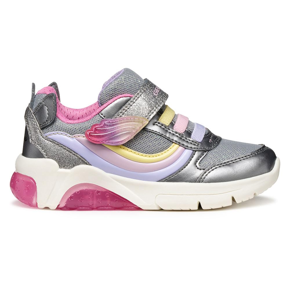 Geox Junior J Fadinlight Girl Sneakers Silver/Multicolor 32_EU