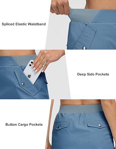 Miniatura 4 de MOCOLY Faldas de golf para mujer con bolsillos tipo cargo falda de tenis de 165 pulgadas para exteriores atléticas de senderismo