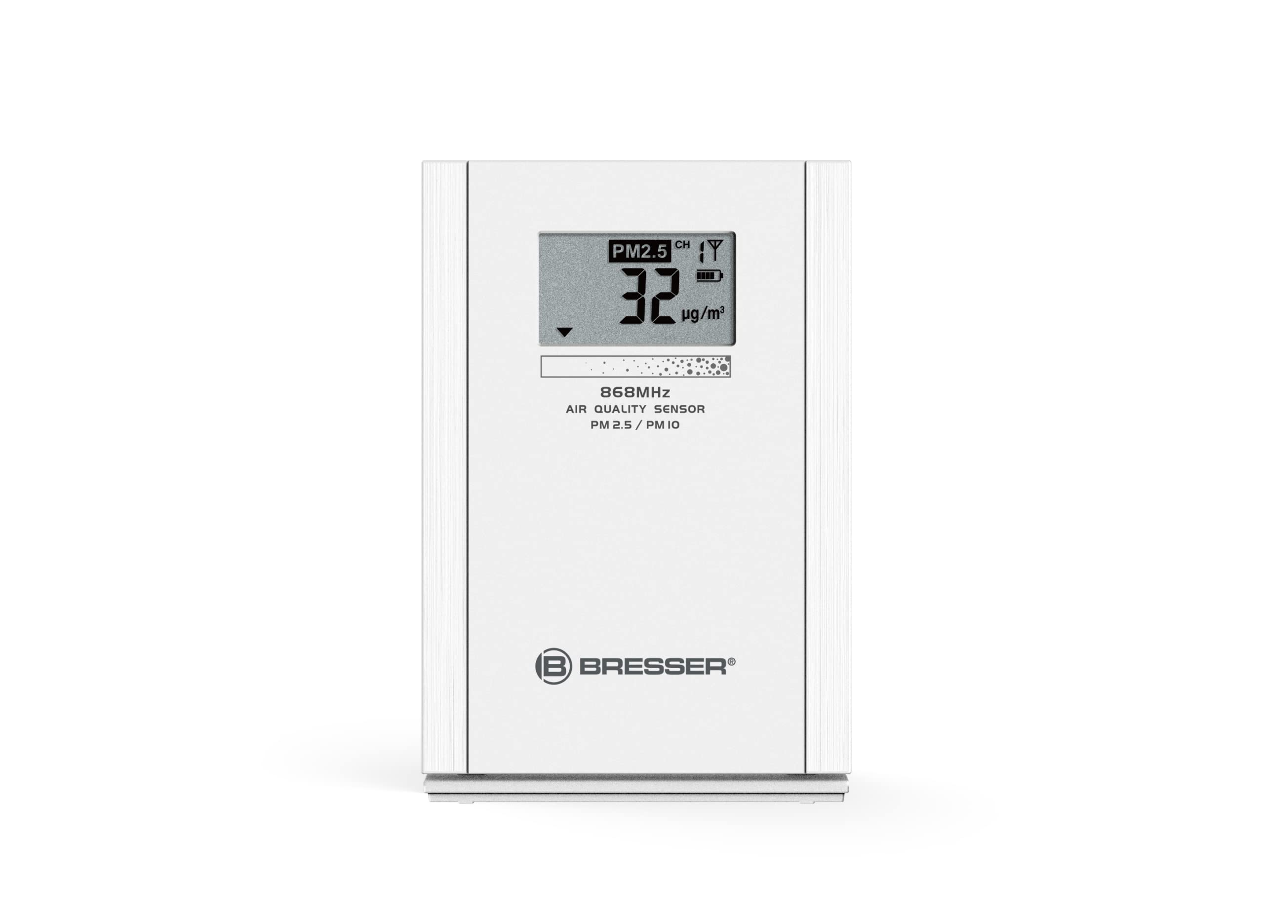 Bresser PM2.5/10 Air Quality Sensor to Control Indoor Air by Particle Measurement, Additional Sensor for Some Bresser Weather Stations or as a Stand-Alone Solution, White