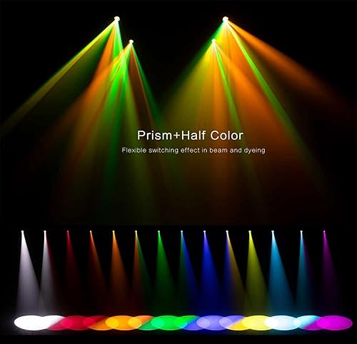 Miniatura 4 de SHEHDS Luces de cabeza móvil LED 200W Beam/GOBO/Prism 3in1 Strobe DJ 8-15° Ángulo de haz 7 colores+efecto medio color Prisma de 3 caras 7+6 Gobos